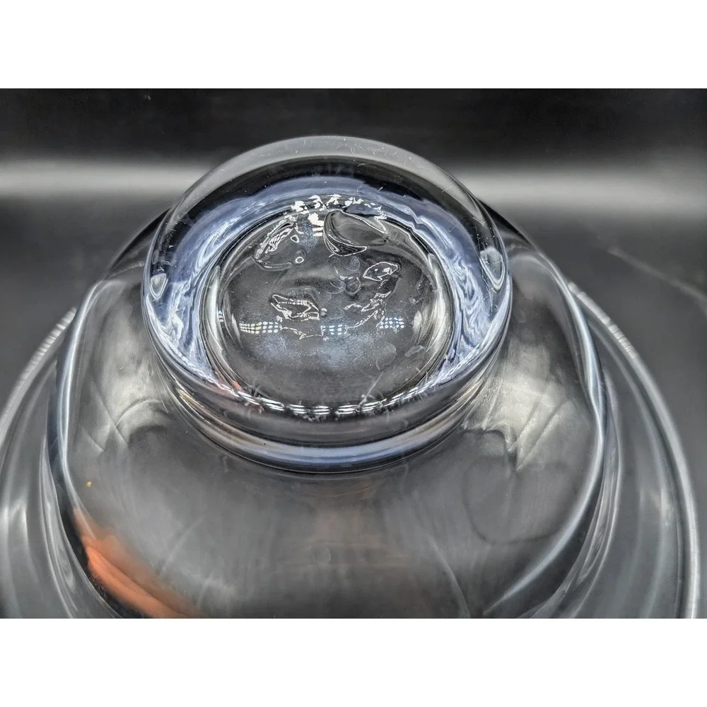 Simon‎ Pearce Clear Glass Centerpiece Console Bowl Pedestal Base 13